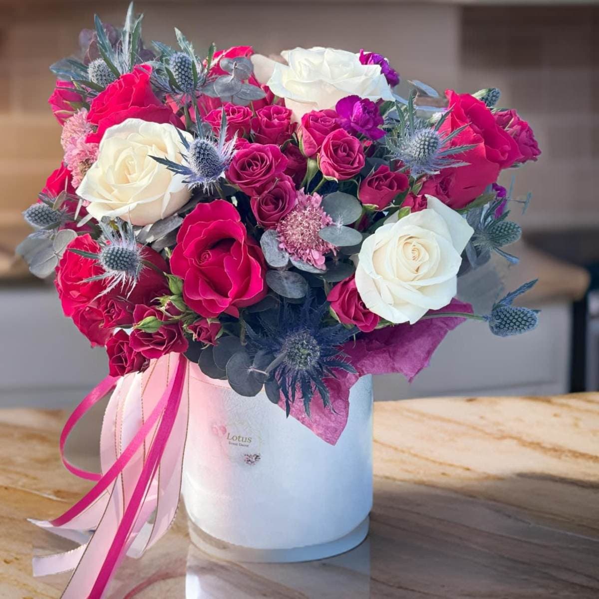 A custom floral design by Hollywood Blooms